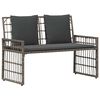 vidaXL Juego de muebles de exterior 4 pcs Negro y Gris oscuro