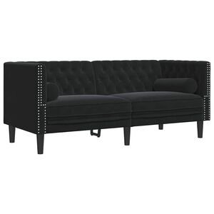 vidaXL Sof&aacute; Negro 174 x 74,5 x 70,5 cm Terciopelo