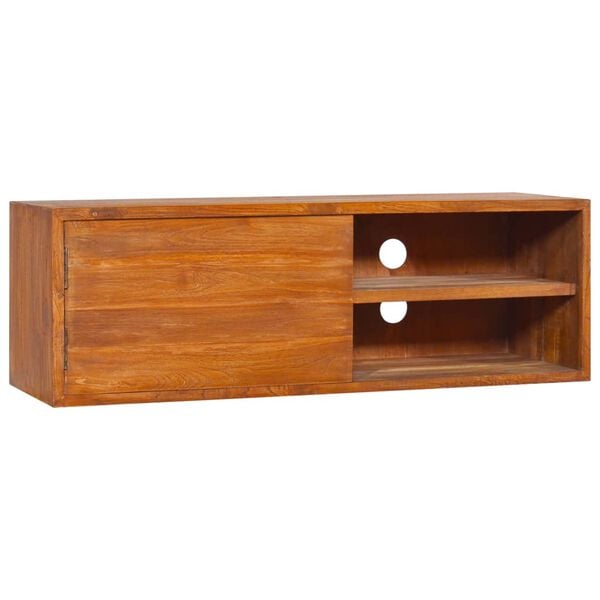vidaXL Mueble de TV de pared madera maciza de teca 180x30x30 cm