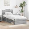 vidaXL Estructura de cama con cabecera Gris Sonoma 75 x 190 cm