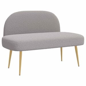 vidaXL Banco tapizado con respaldo Gris claro 110 x 60 x 76 cm Boucl&eacute;