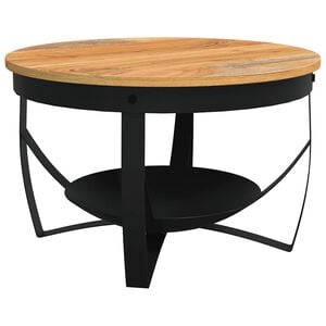 vidaXL Mesa de centro de madera maciza de acacia &Oslash;68x43 cm