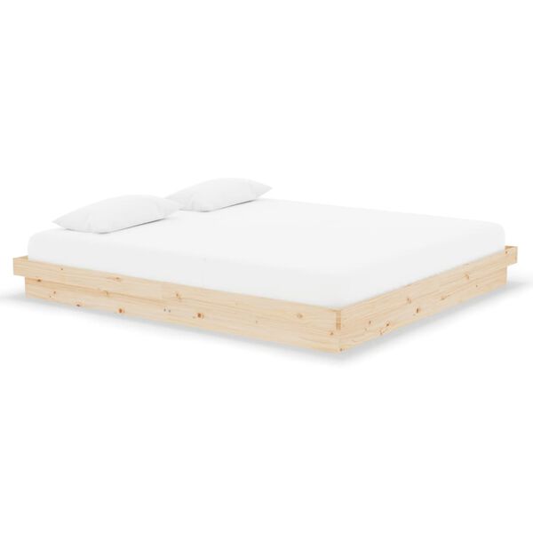 vidaXL Estructura de cama doble sin colchón madera maciza