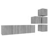 vidaXL Set de muebles para TV 6 pzas madera contrachapada gris Sonoma