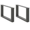 vidaXL Patas para mesa de centro en forma de U (2 unidades), antracita, 60 x (30-31) cm, acero