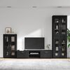 vidaXL Conjunto de mueble de TV FLORIN Negro Madera de ingenier&iacute;a