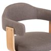 vidaXL Sillas comedor giratorias 2 uds madera curvada tela gris taupe