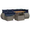 vidaXL Set de sof&aacute;s de jard&iacute;n 7 pzas con cojines rat&aacute;n sint&eacute;tico gris