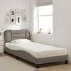 vidaXL Cama con colch&oacute;n Hvar tela gris taupe 90x190 cm