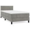 vidaXL Cama box spring con colch&oacute;n terciopelo gris claro 90x190 cm