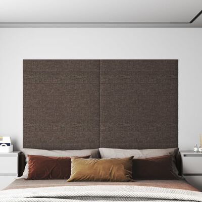 vidaXL Paneles de pared 12 uds tela gris taupe 90x15 cm 1,62 m²