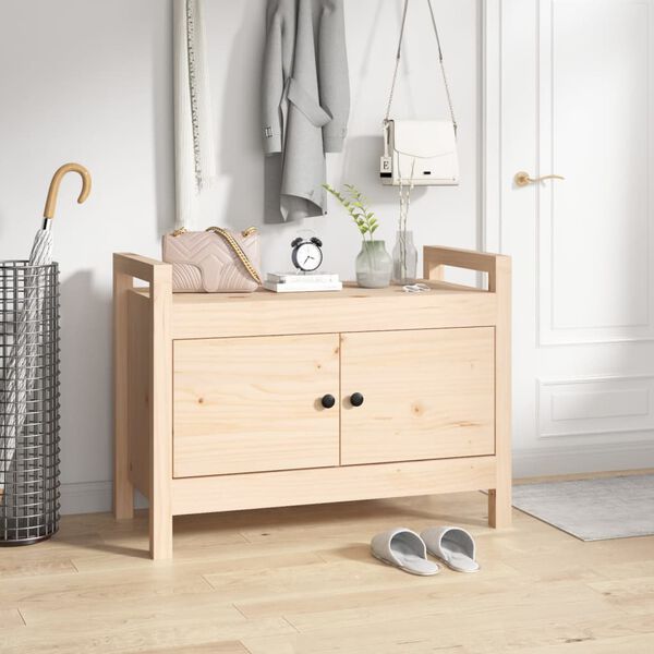 vidaXL Banco de recibidor madera maciza de pino 80x40x60 cm