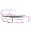 vidaXL Estructura de cama madera de ingenier&iacute;a y metal negro 140x190cm