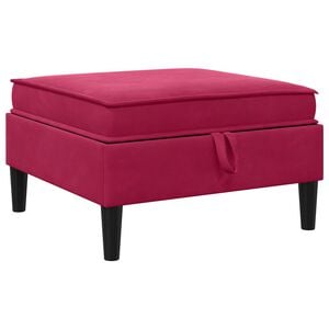 vidaXL Taburete de Sof&aacute; con Almacenamiento Rojo vino Terciopelo