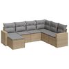 vidaXL Set sof&aacute;s de jard&iacute;n 7 piezas y cojines rat&aacute;n sint&eacute;tico beige