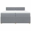vidaXL Cama box spring con colch&oacute;n tela gris claro 200x200 cm
