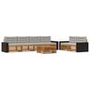 vidaXL Conjunto de sof&aacute;s de exterior 7 uds. Natural y Gris Claro