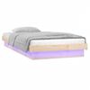 vidaXL Estructura de cama LED sin colch&oacute;n madera maciza 100x200 cm