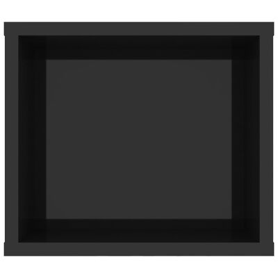 vidaXL Mueble de TV colgante contrachapada negro brillo 100x30x26,5 cm