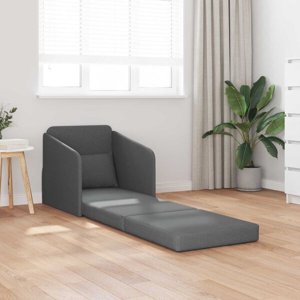 vidaXL Sof&aacute; cama Gris oscuro 65 x 80 x 83 cm tela