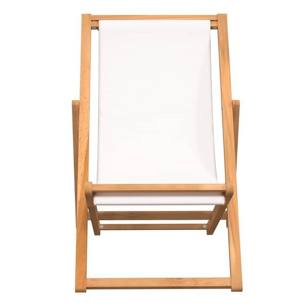 vidaXL Silla de jard&iacute;n de teca color crema 56x105x96 cm