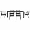 vidaXL Conjunto de Comedor de Jard&iacute;n 7 pcs Negro rat&aacute;n sint&eacute;tico