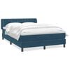vidaXL Cama box spring con colch&oacute;n terciopelo azul oscuro 140x220 cm