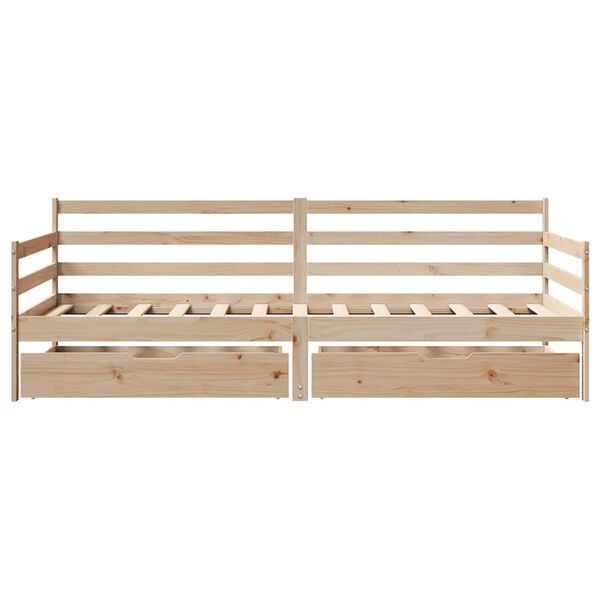 vidaXL Sof&aacute; cama con cajones madera maciza de pino 90x190 cm