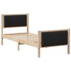 vidaXL Estructura de cama con cabecera Marr&oacute;n y negro 75 x 190 cm