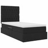 vidaXL Cama con almacenamiento y colch&oacute;n Negro 90 x 200 cm Terciopelo