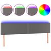 vidaXL Cabecero con LED cuero sint&eacute;tico gris 180x5x78/88 cm