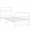 vidaXL Estructura cama sin colch&oacute;n con estribo metal blanco 90x190 cm