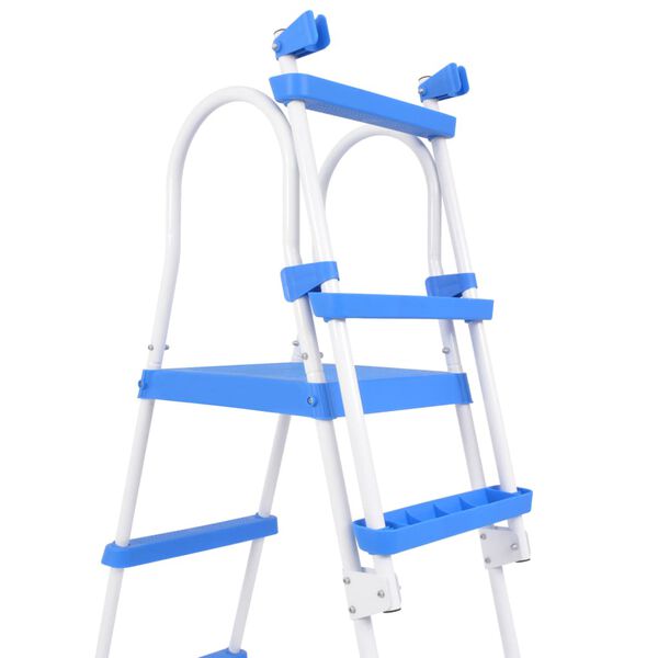 vidaXL Escalera de seguridad de piscina elevada 3 pelda&ntilde;os 122 cm