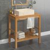 vidaXL Mueble tocador madera teca maciza con lavabo de m&aacute;rmol crema