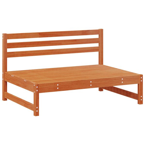 vidaXL Sof&aacute; Medio de Jard&iacute;n Pino macizo Marr&oacute;n Cera 120 x 84 x 70 cm