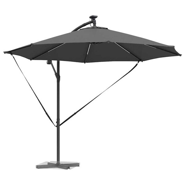 vidaXL Parasol de cantilever tipo plátano Antracita 294 x 294 x 248 cm