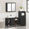 vidaXL Juego de muebles de ba&ntilde;o 3 pzas madera contrachapada negro