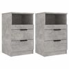 vidaXL Mesita de noche 2 uds madera contrachapada gris hormig&oacute;n