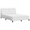 vidaXL Cama con colch&oacute;n Hvar cuero sint&eacute;tico blanco 140x200 cm