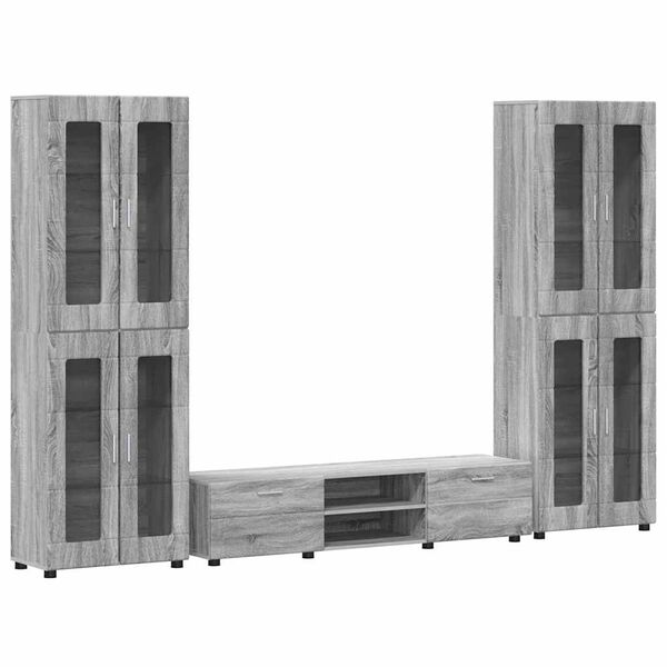 vidaXL Conjunto de mueble de TV con caj&oacute;n FLORIN Gris Sonoma