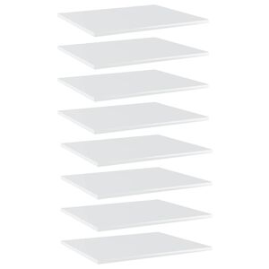 vidaXL Estante estanter&iacute;a 8uds contrachapada blanco brillo 60x50x1,5cm