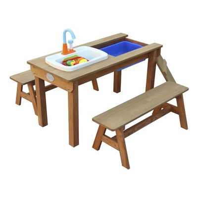 AXI Mesa de picnic arena/agua Dennis con cocina de juguete y bancos