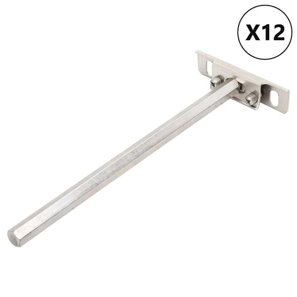vidaXL Soportes flotantes para estantes 12uds invisibles acero carbono