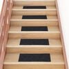 vidaXL Felpudos autoadhesivos para escaleras, 15 unidades, 60 x 25 cm, gris oscuro, rectangulares