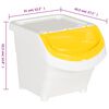 vidaXL Cubos de basura apilables con tapa 3 uds PP blanco 78 L