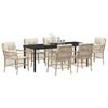 vidaXL Conjunto de Comedor de Jard&iacute;n 7 pcs Beige rat&aacute;n sint&eacute;tico