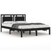 vidaXL Estructura de cama de madera maciza negra 160x200 cm