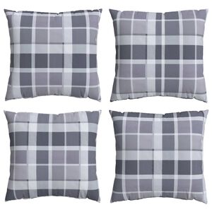 vidaXL Coj&iacute;n de exterior 4 uds. Tela Cuadro Gris 50 x 50 cm