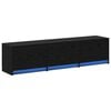 vidaXL Mueble de TV Roble Negro Madera de ingenier&iacute;a