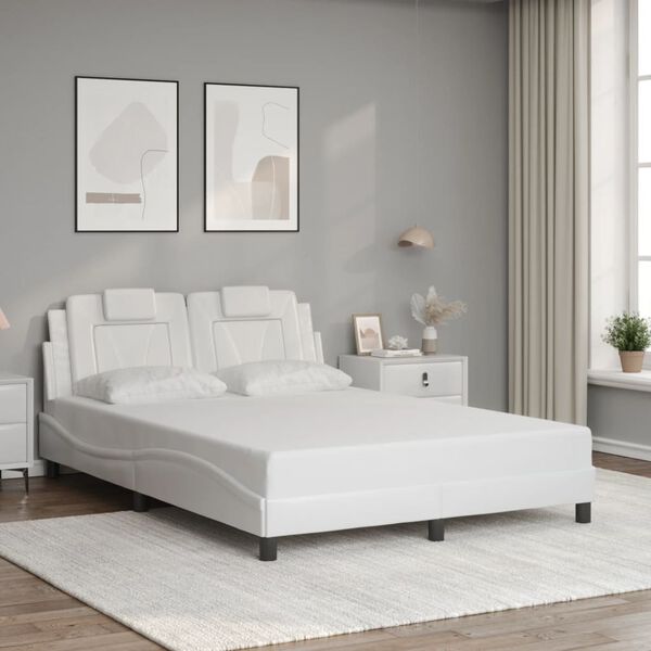 vidaXL Estructura de cama Viana con LED sin colch&oacute;n sin colch&oacute;n blanco 120x200 cm